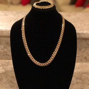 Miami Cuban Link Necklace and Bracelet Set